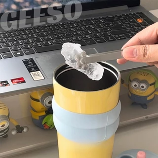 GEESO 710ML Thermal Cup With Straw ฟางถ้วยเก็บความร้อน จุขนาดใหญ่ 316 สแตนเลส พร้อมหลอด แก้วกาแฟ ถ้วยน้ำความ 吸管冰霸杯