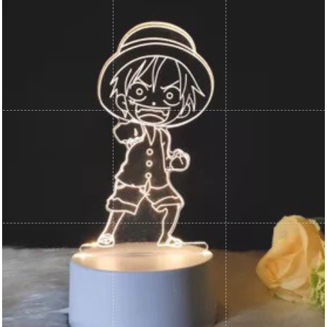พร้อมสต็อก One Piece luffy 3D อะคริลิคโคมไฟเด็กของขวัญเด็กของขวัญ Lampu meja led night โคมไฟ 3D creative arkyic ปลั๊ก led โคมไฟของขวัญวันเกิดมีความสุข