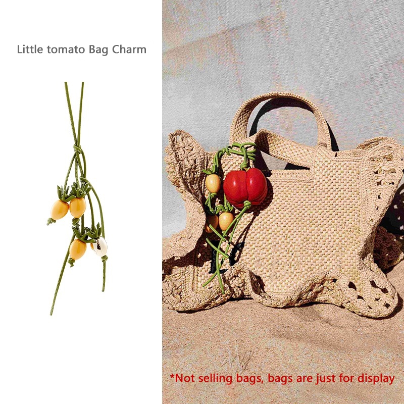 มะเขือเทศน้อยพวงกุญแจพวงกุญแจกระเป๋า Charm,สําหรับหญิงสาวอาวุโสกระเป๋า PendantsKey แหวนกระเป๋าถือ Charms ของขวัญ,เหมาะสําหรับ Loewe