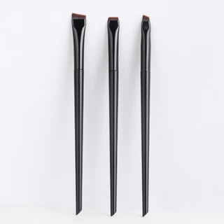 3 ชิ้น Precision Angled Brow & Eyeliner Brush Set - ขนาดพกพา, กันเหงื่อ, สําหรับแต่งหน้าธรรมชาติ, Under Eye Detail Blending