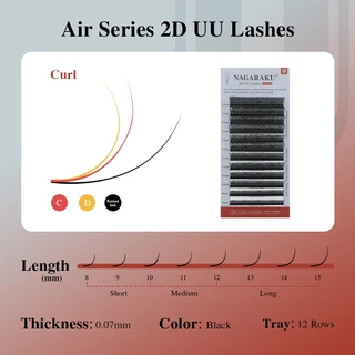 NAGARAKU Air Series 2D UU Shape Eyelash Extensions Split Tips ขนตาปลอม