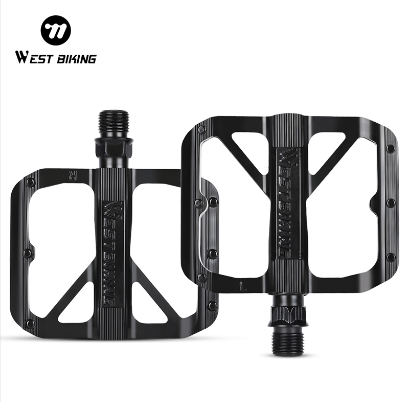 WEST BIKING น้ําหนักเบา MTB จักรยานเสือหมอบ 3-Bearing อลูมิเนียมเหยียบ CRMO เพลาเหล็กกว้าง อุปกรณ์เสริมจักรยาน