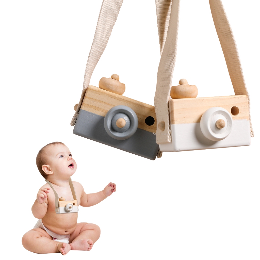 พร้อมสต็อกไม้แฟชั่นกล้องเสื้อผ้าเด็กอุปกรณ์เสริมของเล่นจี้พยาบาลของขวัญของเล่นกลางแจ้ง