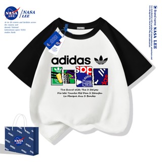 【ของพร้อมส่ง】เสื้อยืดเด็ก NASA ลายทางสีเหลือง-น้ำเงิน ผ้าฝ้า…