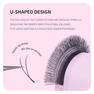 ANNAFRIS U รูปร่าง YY ขนตาปลอมเคล็ดลับคู่ 2D YY ขนตาธรรมชาตินุ่ม Hand-wowen Premade พัดลม Lashes