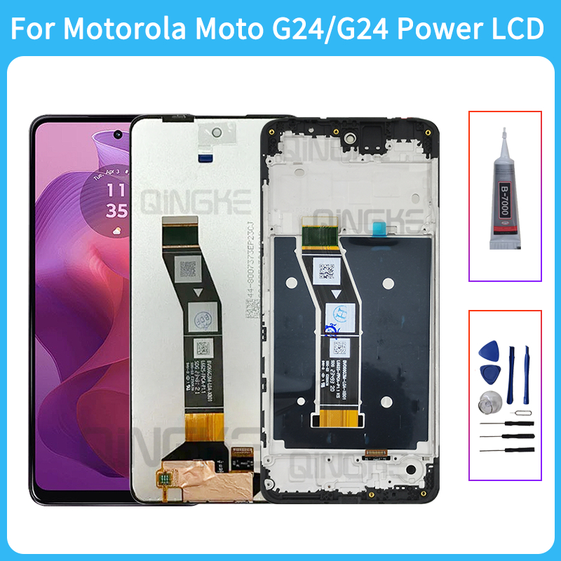 สําหรับ Motorola Moto G24/G24 Power LCD XT2423-1 จอแสดงผลแผงสัมผัส Digitizer Assembly เปลี่ยนหน้าจอ XT2423-3