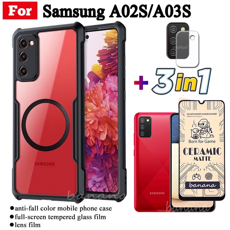 4in1 Samsung Galaxy A03s เคสโทรศัพท์สี+A 03Sback film+A03 S ฟิล์มกระจกนิรภัย+ฟิล์มเลนส์