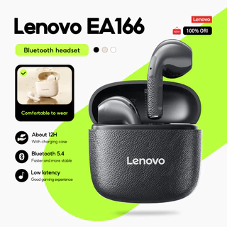 หูฟัง Lenovo EA166 หูฟังบลูทูธไร้สาย True HD สเตอริโอ HIFI Latency ต่ําพร้อมไมโครโฟนบลูทูธ 5.4
