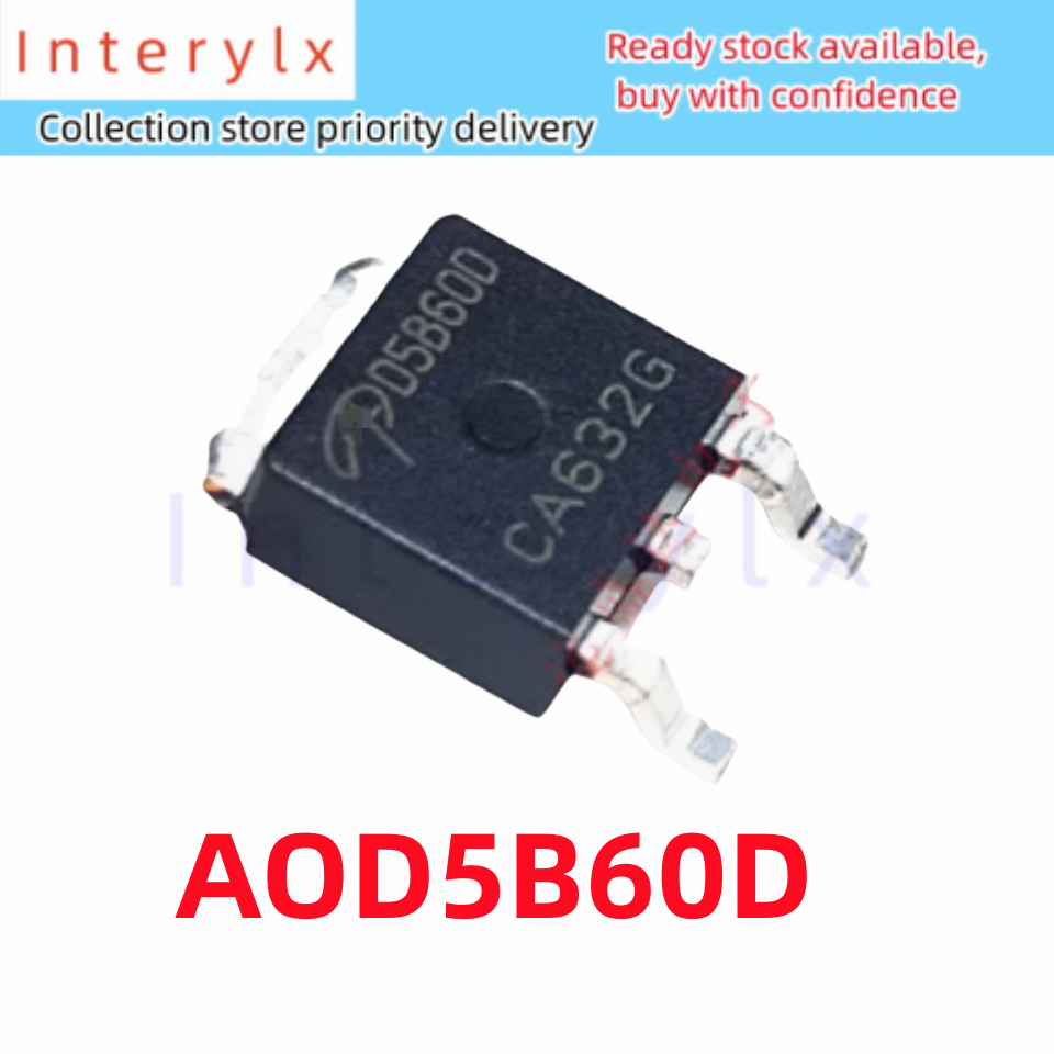10 ชิ้น/ล็อต D5B60D AOD5B60D AOD5B60DIGBT Field Effect Tube Patch TO-252 600V 10A