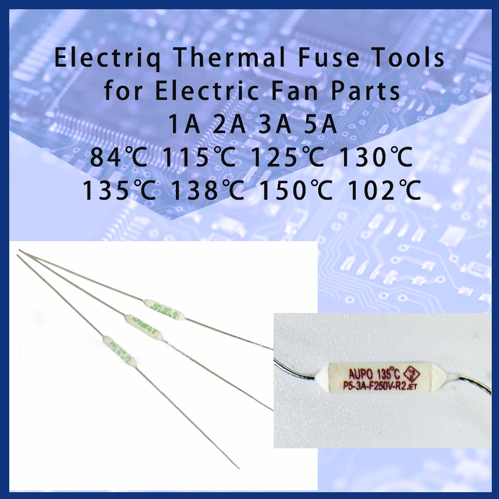 Electropriq ฟิวส์ความร้อนสําหรับพัดลมไฟฟ้า 250V 1A/2A/3A/5A อุณหภูมิ 84°C/102°C/115°C/125°C/130°C/13