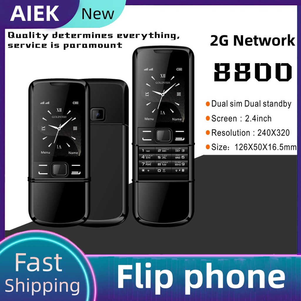 ใหม่คลาสสิก 8800 Slider โทรศัพท์ 2G GSM Dual SIM 1500mAh บลูทูธวิทยุ FM เครื่องเล่นวิดีโอหน้าจอ 2.4 