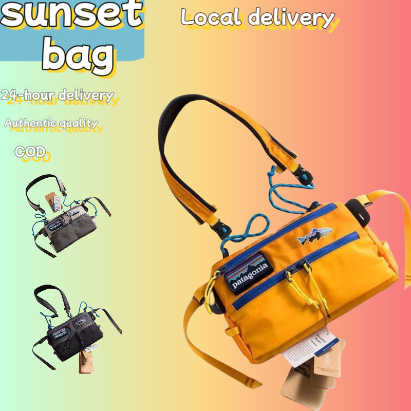 ✨พร้อมส่ง✨Patagonia กระเป๋าสะพายข้างแฟชั่น ใหม่ กระเป๋าสะพายไหล่ สะพายข้าง ลายปลาบิน