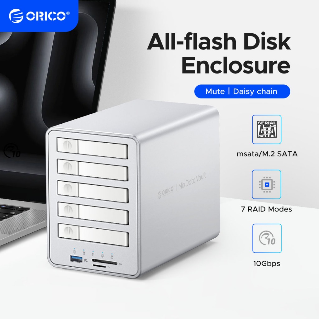 ORICO Mixข้อมูล Vault 4/5 Bay 2.5SATA 32T/40T รองรับโหมด RAID หลายโหมด (8848RC3)