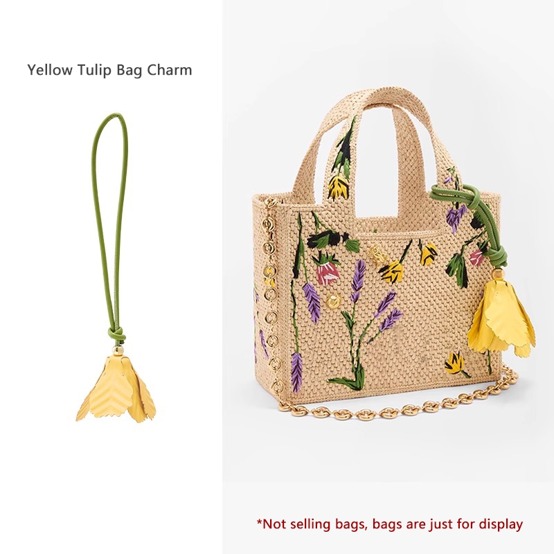 LOEWE ทิวลิปพวงกุญแจกระเป๋า Charm,สําหรับผู้หญิงสาวอาวุโสกระเป๋าจี้Keyแหวนกระเป๋าถือCharmsของขวัญ,Fi