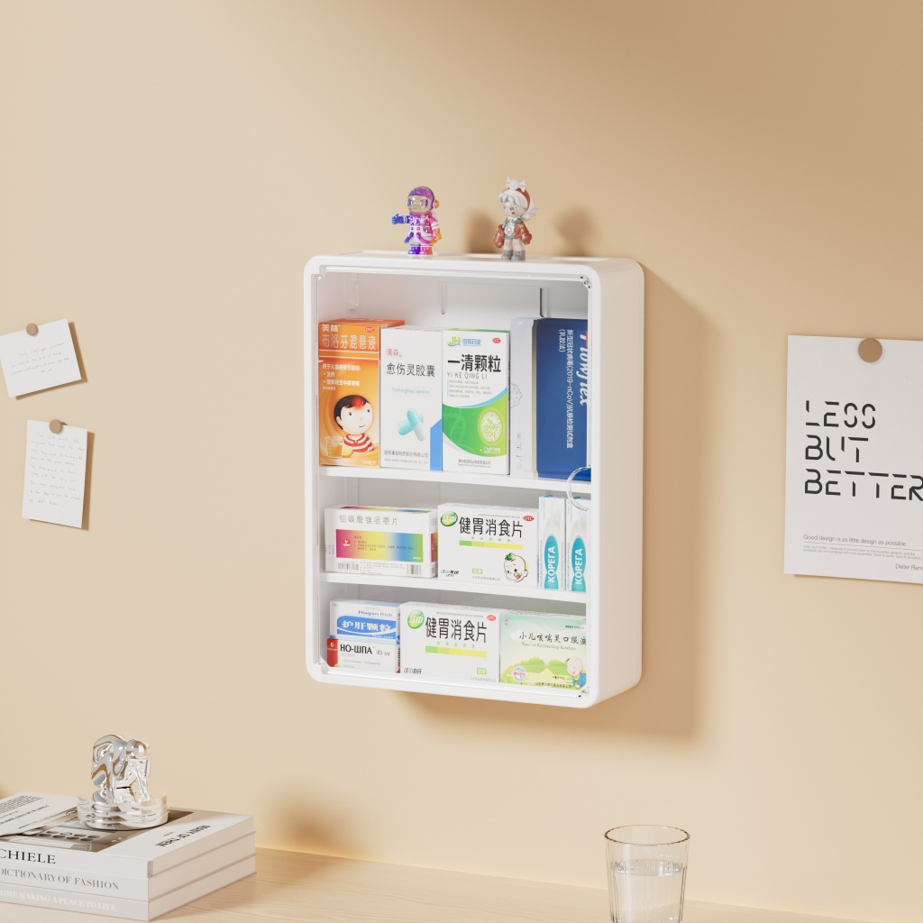 ติดผนังตู้ยามัลติฟังก์ชั่กล่องยาที่บ้าน, ที่มีคุณภาพสูงของแท้ชั้นวางยาเก็บกล่อง - รูปที่ 4