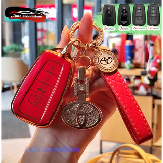 ฝาครอบกุญแจรถอัจฉริยะโตโยต้าสําหรับ Toyota CAMRY/ALTIS/COROLLA CROSS/CROSS 2024 พวงกุญแจเคสกุญแจ