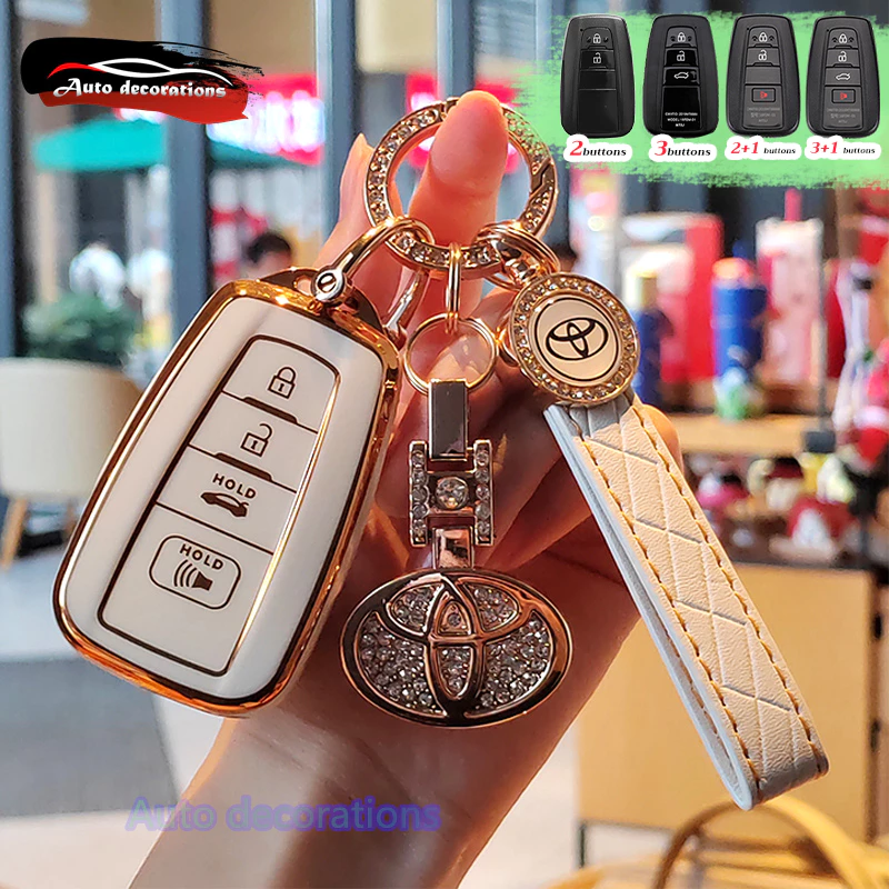 ฝาครอบกุญแจรถอัจฉริยะโตโยต้าสําหรับ Toyota CAMRY/ALTIS/COROLLA CROSS/CROSS 2024 พวงกุญแจเคสกุญแจ