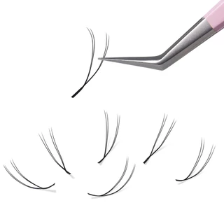 ANNAFRIS U รูปร่าง YY ขนตาปลอมเคล็ดลับคู่ 2D YY ขนตาธรรมชาตินุ่ม Hand-wowen Premade พัดลม Lashes