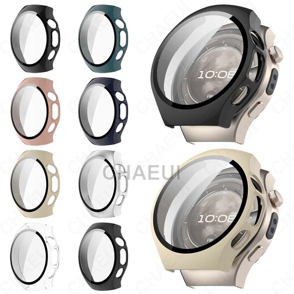 ป้องกันหน้าจอพร้อมฟิล์มพีซีเคสเต็มปกอุปกรณ์เสริมสําหรับ Huawei Watch 5 46mm 42mm