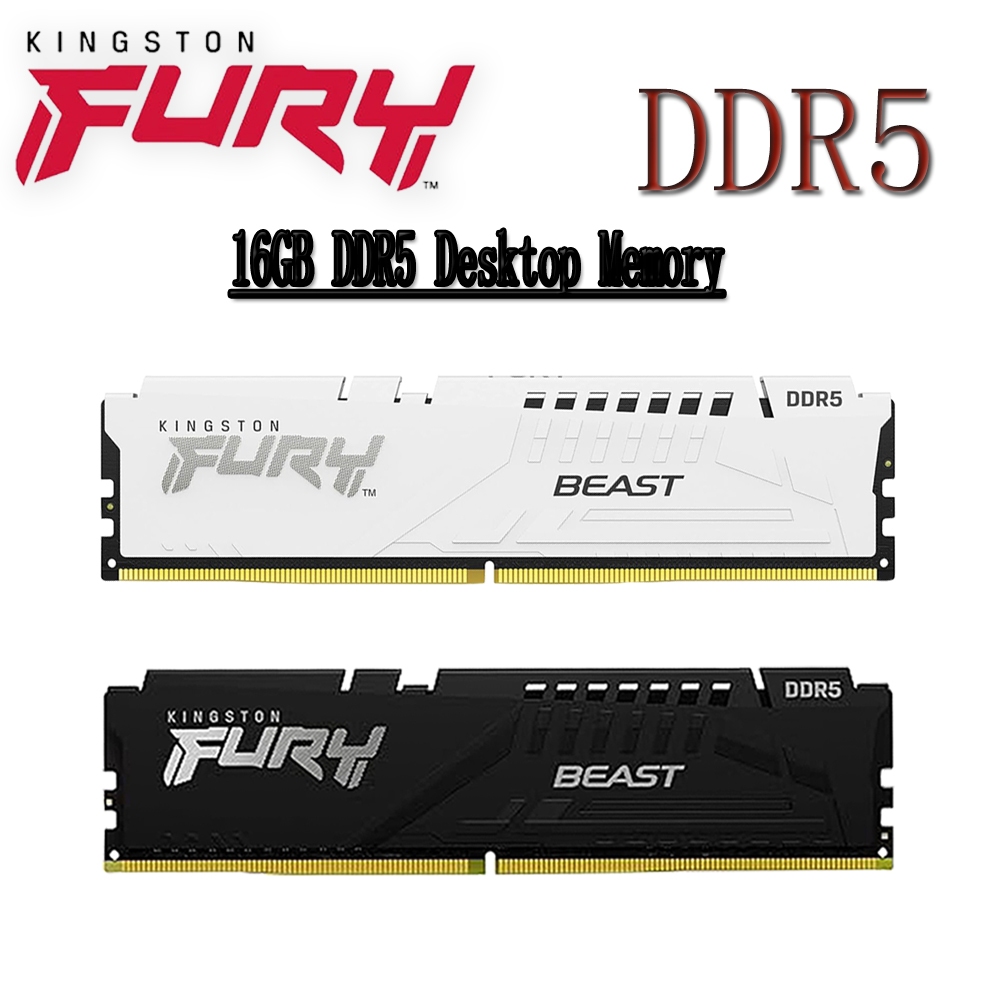 Kingston Fury Beast DDR5 RAM 16GB DDR5 5200/5600/6000MHz หน่วยความจําเดสก์ท็อปคอมพิวเตอร์ PC สีดํา/ส