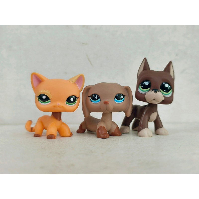 3 ชิ้น/ล็อต LPS รูปแมวสุนัข  #1643#518 Littlest Pet Shop ของเล่นเด็ก