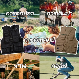 💥เสื้อกั๊ก เสื้อกั๊กผู้ชาย กระเป๋า5ช่อง พร้อมหัวเข็มขัดปรับระดับ ระบายอากาศได้ดี สำหรับกลางแจ้ง เบาสบาย สวมใส่สบาย M-3XL