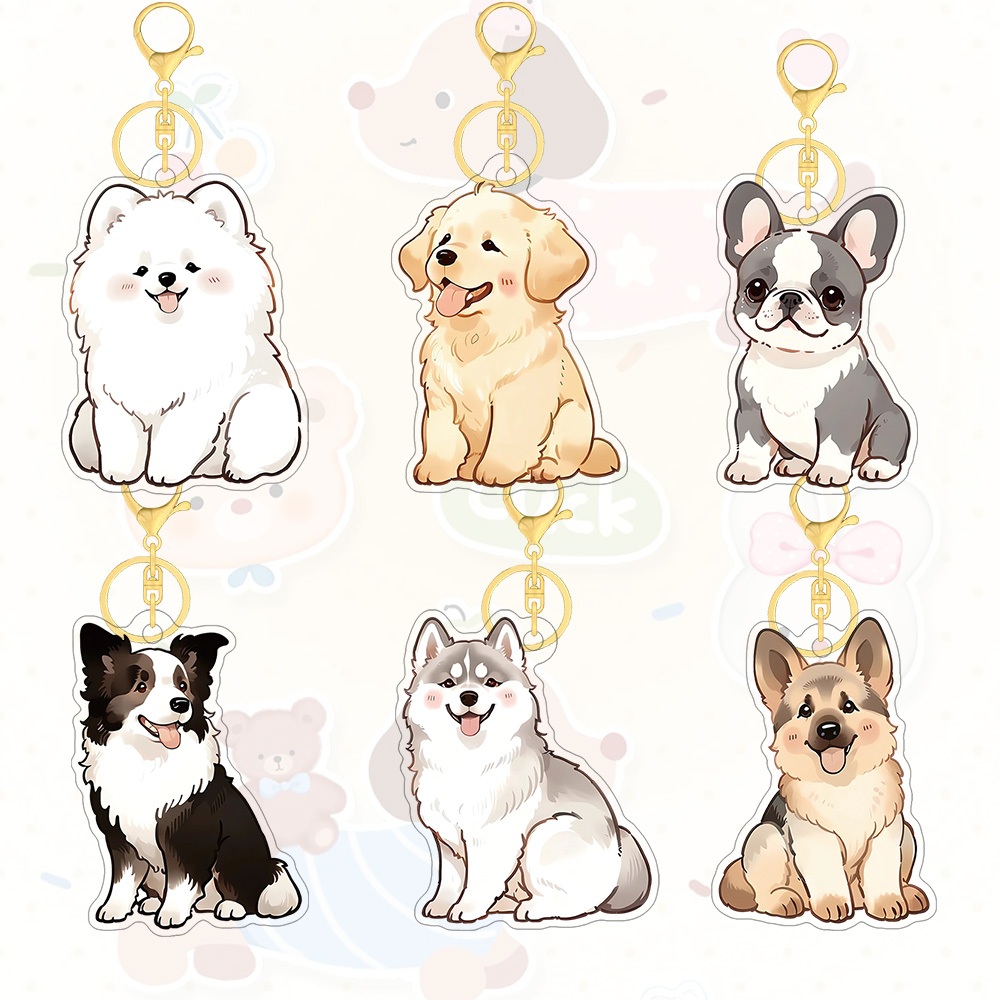[พรีเมี่ยมของขวัญ การแก้ไข]พวงกุญแจอะคริลิคสุนัขน่ารักการ์ตูนน่ารักกระเป๋าตกแต่งกระเป๋านักเรียนจี้ขนาดเล็กของขวัญพวงกุญแจ