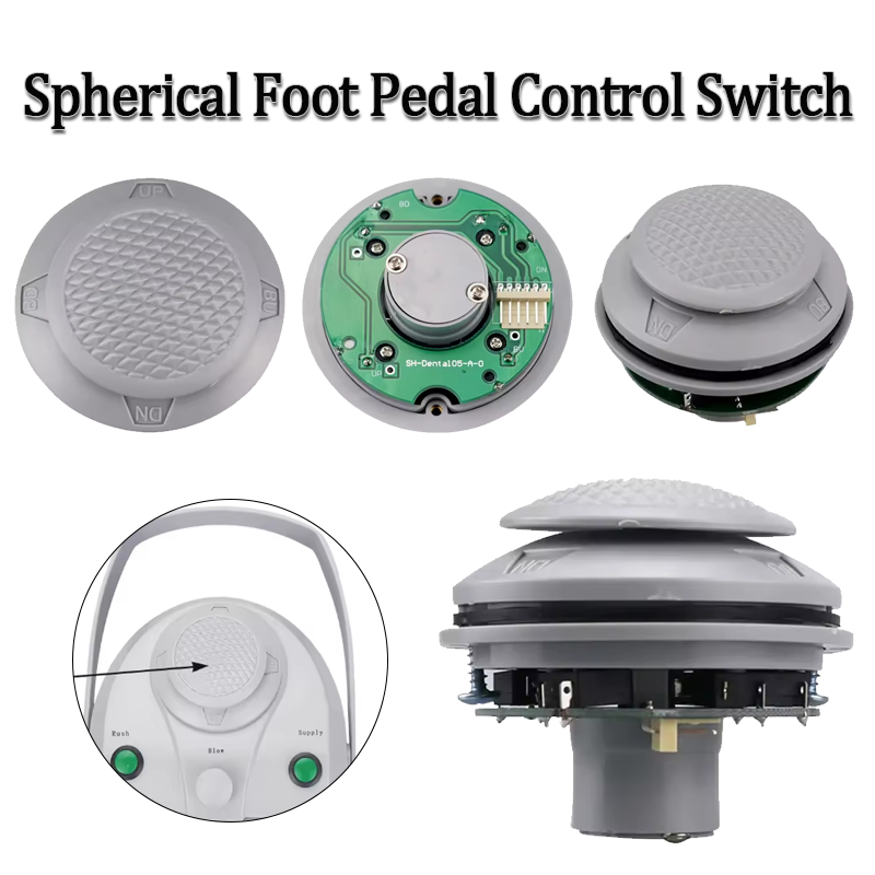 สวิตช์ควบคุมเท้าทรงกลมทรงกลม 1PC - มัลติฟังก์ชั่น - Anti -Slip - สวิตช์สวิทช์เท้าเก้าอี้ทันตกรรมสวิตช์