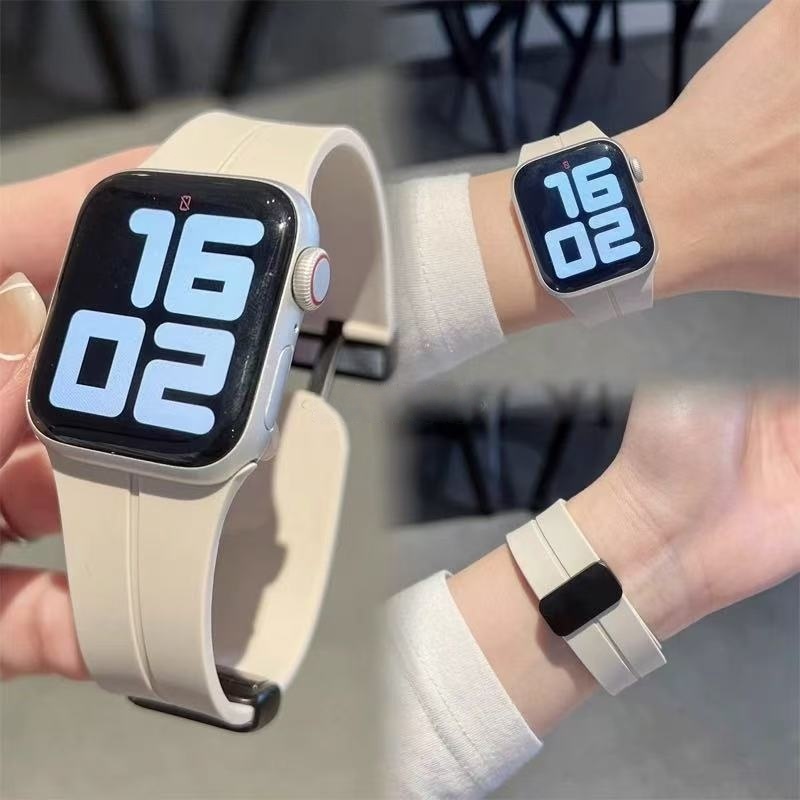 สําหรับ Redmi นาฬิกา 6/5 Lite/5 Active/4/3/3 Active/2 Lite สําหรับ Xiaomi Band 10/9/8 Pro Magnetic Clasp สายซิลิโคนกันน้ํากีฬาสายรัดข้อมือ