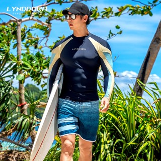 SAILBEE ผู้ชาย ชุดว่ายน้ำป้องกัน UV แขนยาว Mens Rashguard Su…
