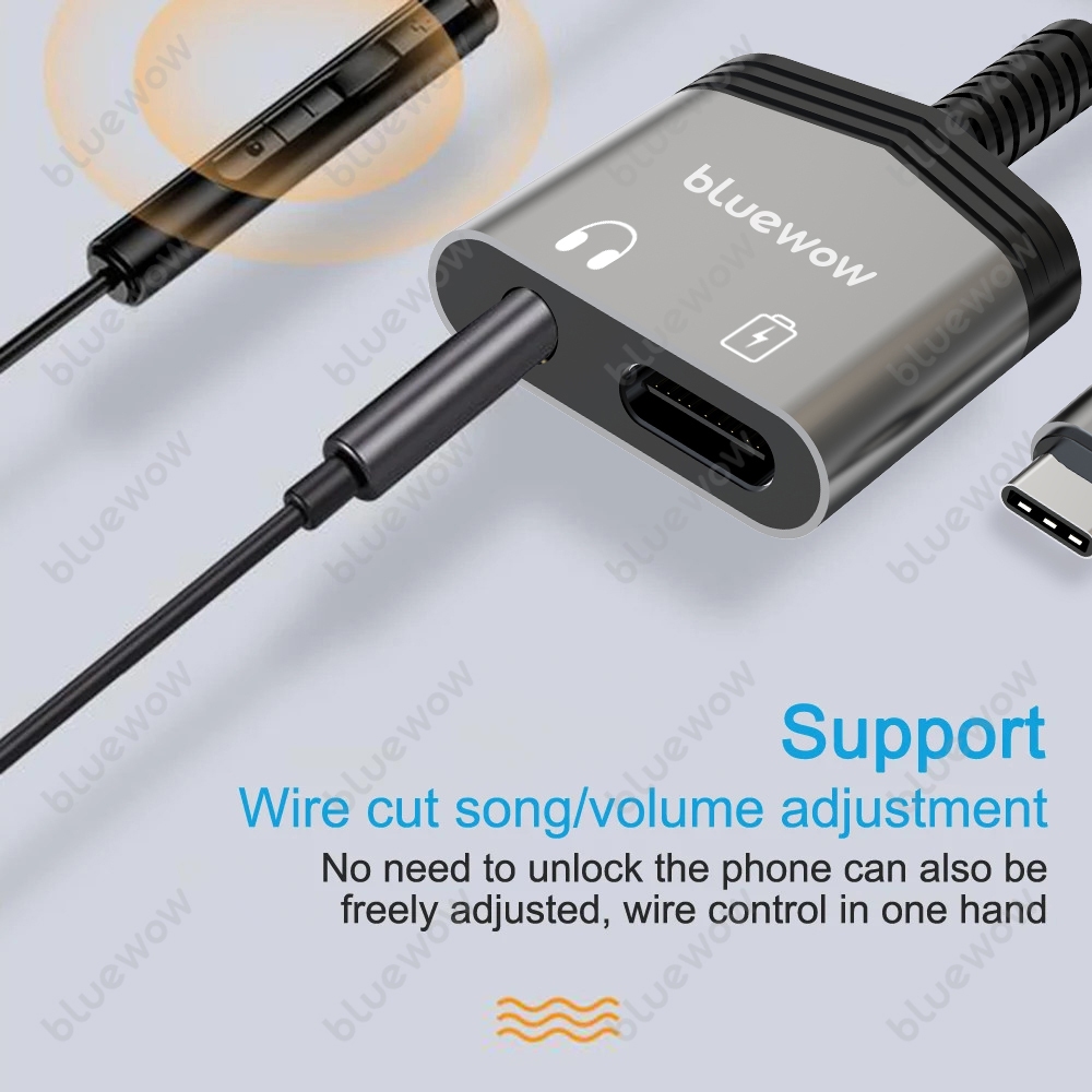 BlueWow 60W Fast Charging อะแดปเตอร์ USB-C ถึง 3.5 มม. – Type-C Audio & Charger Splitter สําหรับหูฟัง, Samsung, Pixel, OnePlus - รูปที่ 7