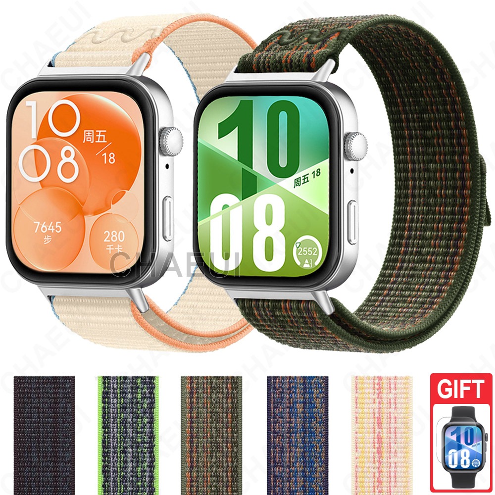 สร้อยข้อมือทอสายรัดไนลอนสายนาฬิกาข้อมืออุปกรณ์เสริมสําหรับ Huawei Watch Fit 5 4 3 / Fit 5 4 Pro