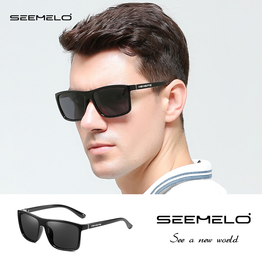 SEEMELO ผู้ชายแว่นกันแดดโพลาไรซ์คลาสสิกแฟชั่นแว่นตา ยูวี400 กิจกรรมกลางแจ้ง กีฬา ขับรถ ตกปลา แข่ง เลนส์พีซี