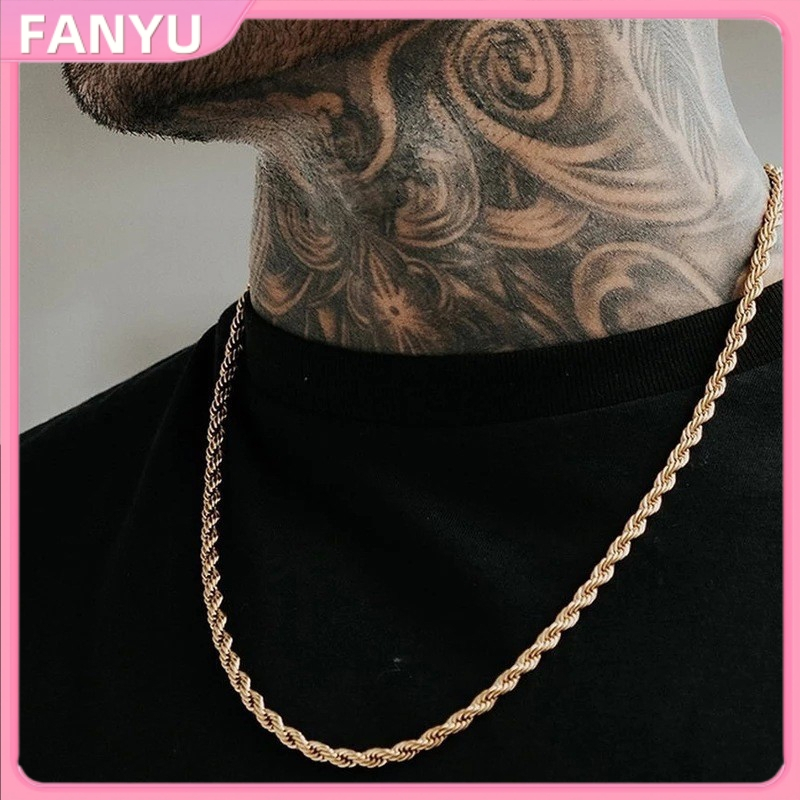 Sgl แฟชั่น 18K Gold Plated Mens Punk Chain สร้อยคอผู้หญิงสร้อยคอยาวเครื่องประดับ SGL