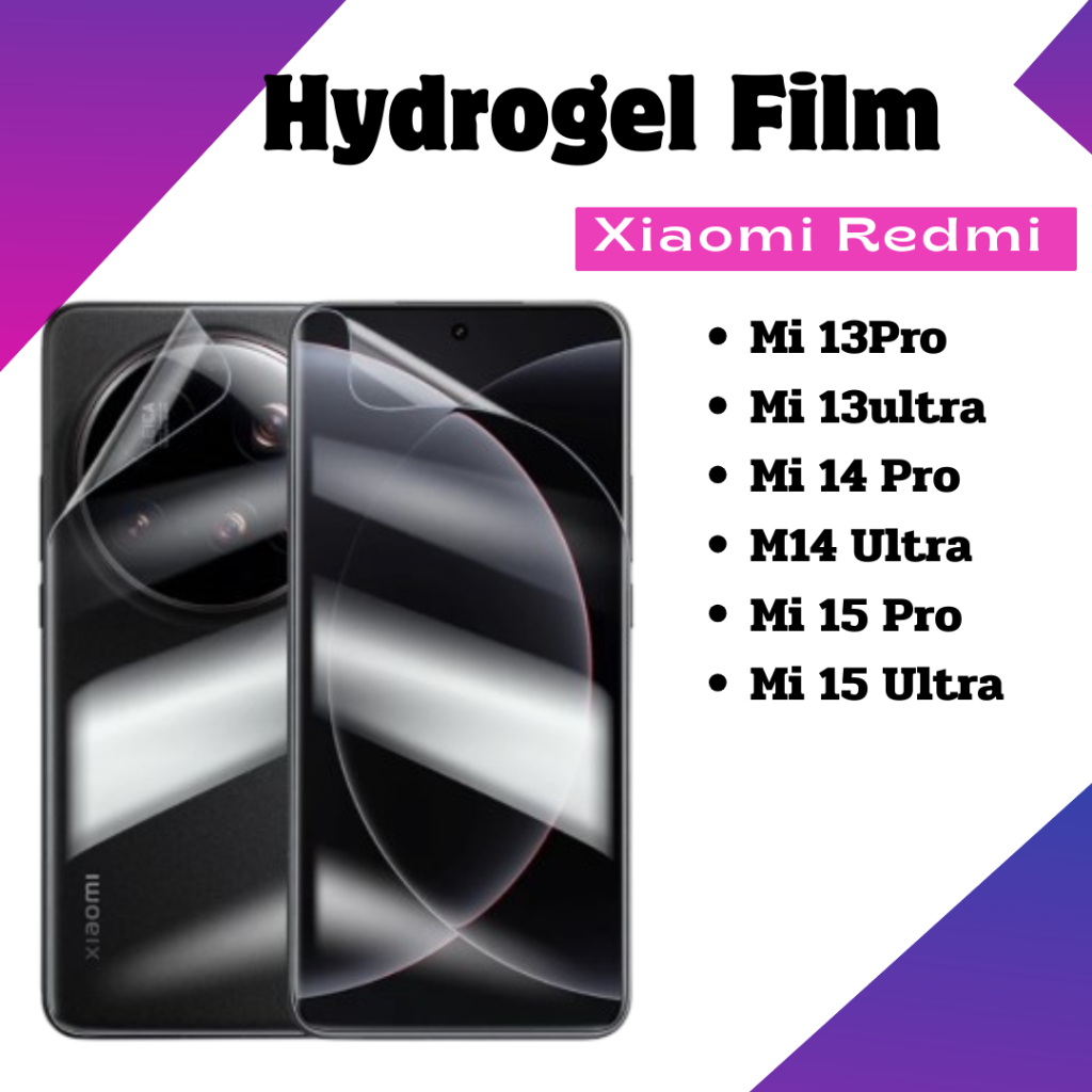 [ ฟิล์มหลัง ] ฟิล์มไฮโดรเจลสําหรับ Xiaomi , Redmi Mi 13 Pro / Mi 13 Ultra / Mi 14 Pro / Mi 14 Ultra 