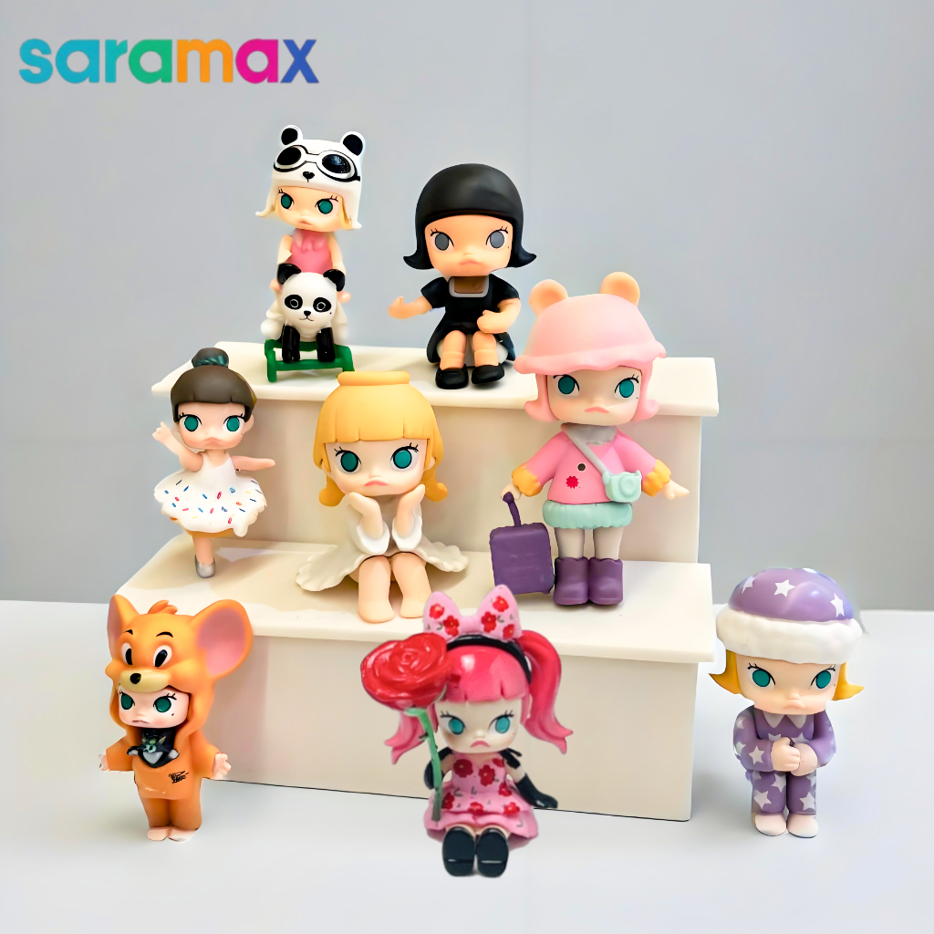 Saramax Mini Molly พวงกุญแจโทรศัพท์ DIY สุดน่ารัก จี้รูปดอกกุหลาบแพนด้า