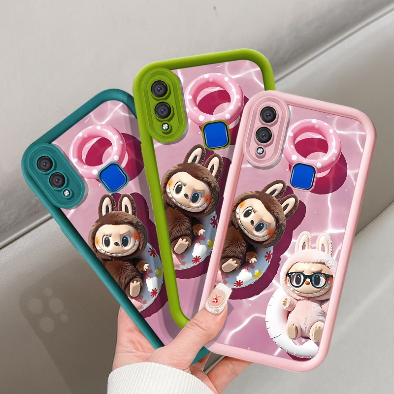 ว่ายน้ําสีชมพูlabubuสําหรับOPPO A80 Realme C20 C11 C21Y C25Y A93 A3 PRO A5S F11 A9X A79 A7 A12S A57 