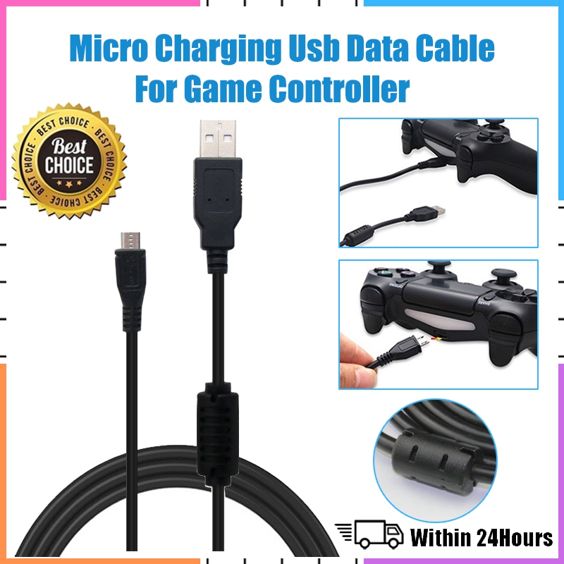 คลังสินค้าพร้อม2m USB to Micro Usb สายชาร์จสายชาร์จสําหรับโทรศัพท์กล้อง Sony PS4 DualShock 4 Playstation 4 Controllers