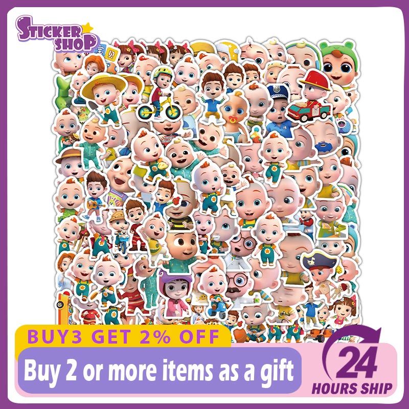 103 ชิ้น CoCoMelon สติกเกอร์ DIY แล็ปท็อปกระเป๋าเดินทางตู้เย็นโน้ตบุ๊คน่ารักเครื่องเขียนสําหรับของเล่นเด็ก