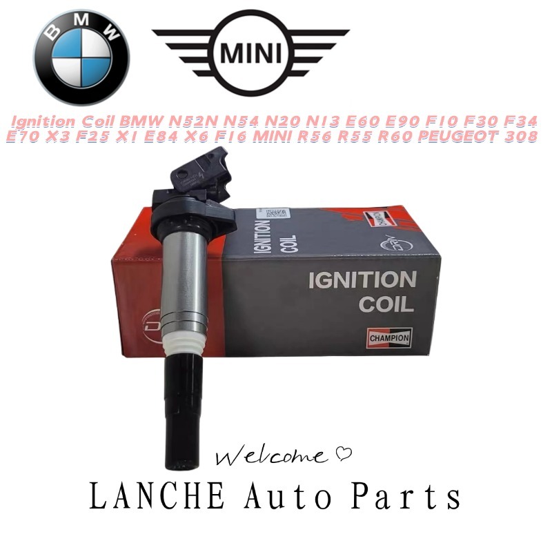 Champion คอยล์จุดระเบิด BMW N52N N54 N20 N13 E60 E90 F10 F30 F34 E70 X3 F25 X1 E84 X6 F16 MINI R56 R