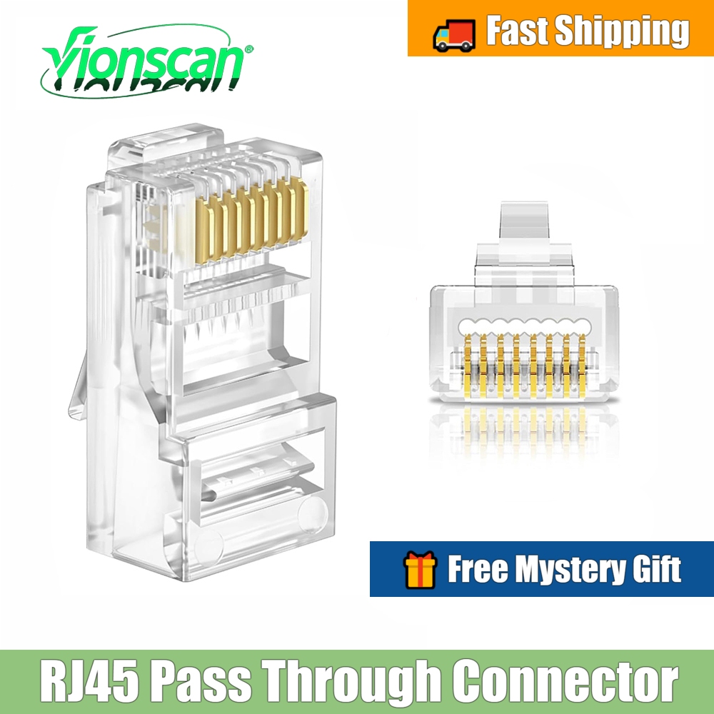 Vionscan CAT6A Cat6 CAT5e RJ45 ผ่านตัวเชื่อมต่อ