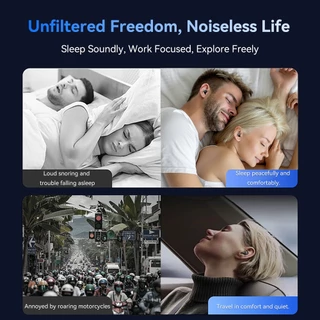 Realfit F4 Sleep หูฟังบลูทูธไร้สายแท้, บลูทูธ 6.0, ANC 40dB, หูฟังบลูทูธเบสหนักๆ, ปรับเบสได้, เสียงใส, ​โหมดเกมดีเลย์น้อย, หูฟังใส่นอน, หูฟังใส่นอน