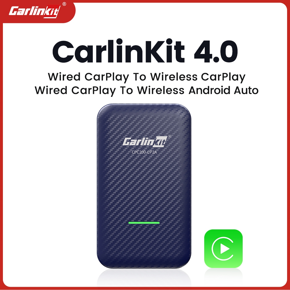 Carlinkit 4.0 Plug and Play แปลง Apple CarPlay แบบมีสายให้เป็นรถยนต์ Android Autoไร้สายซึ่งเหมาะสำหรับรถยนต์ที่ติดตั้งระบบ Carplay Apple แบบมีสายเหมาะสำหรับโทรศัพท์ iPhone และ Android