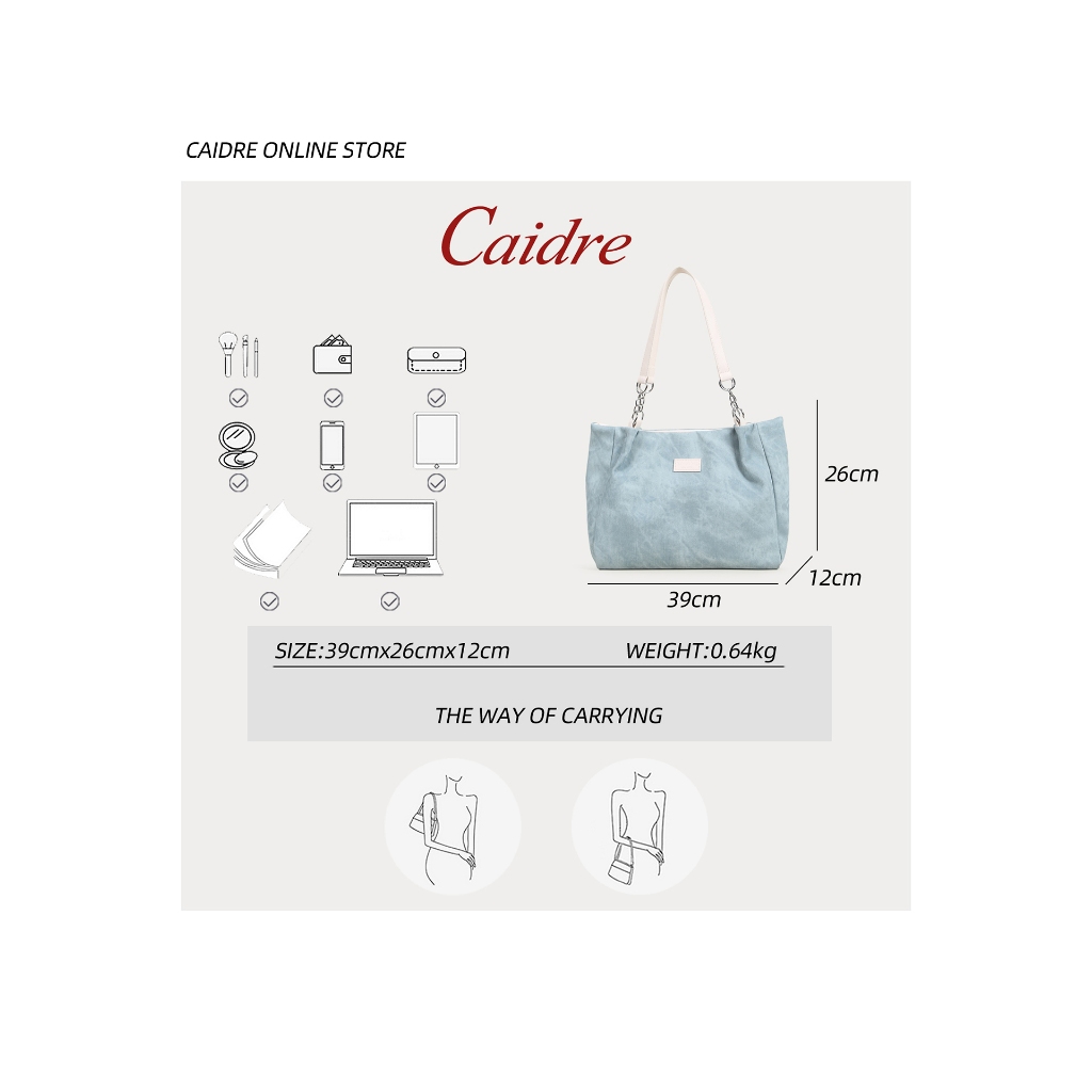 Caidre حقيبة توت جينز كبيرة — صورة 5