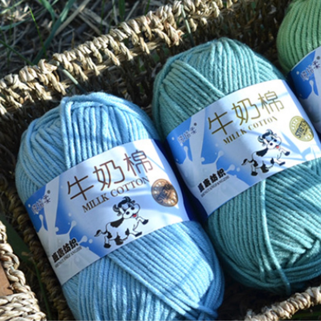 หมพรมผ้าฝ้ายนม 5ply milk cotton yarn น้ำหนัก50กรัม ไหมพรม ไหมเนื้อเนียนนุ่มไม่ระคายผิว พร้อมส่งจากไทย - รูปที่ 4