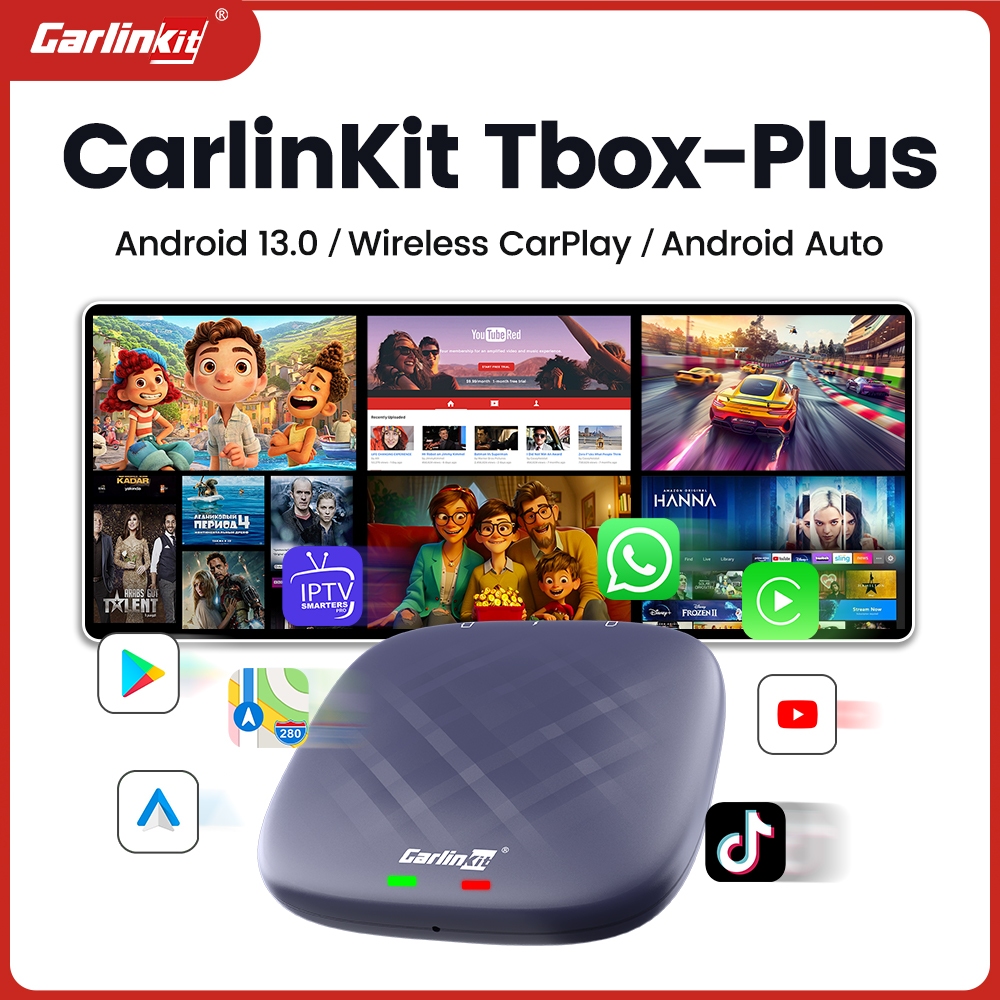 Carlinkit กล่อง CarPlay Ai 8+128G Plus Android 13 Netflix YouTube ไร้สาย Android Auto & CarPlay QCM6
