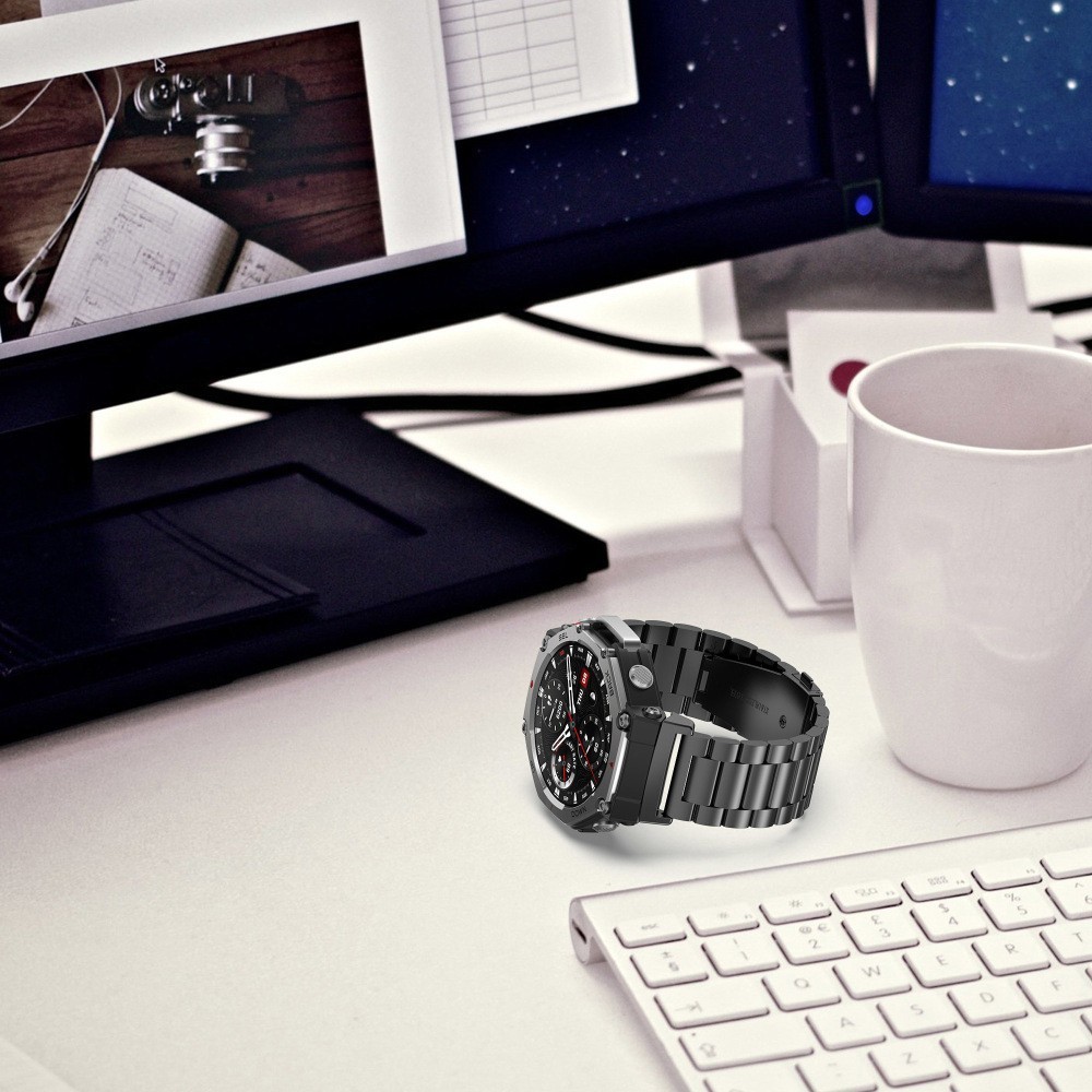 สายสแตนเลสสําหรับ Amazfit T-Rex3/T-Rex2 หรูหราสายโลหะสร้อยข้อมือนาฬิกาสําหรับ Huami Amazfit TRex 3 2 TRex 2 อุปกรณ์เสริม ราคา ถูกที่สุด ดีลบีเคเค แกลเลอรีภาพที่ 9