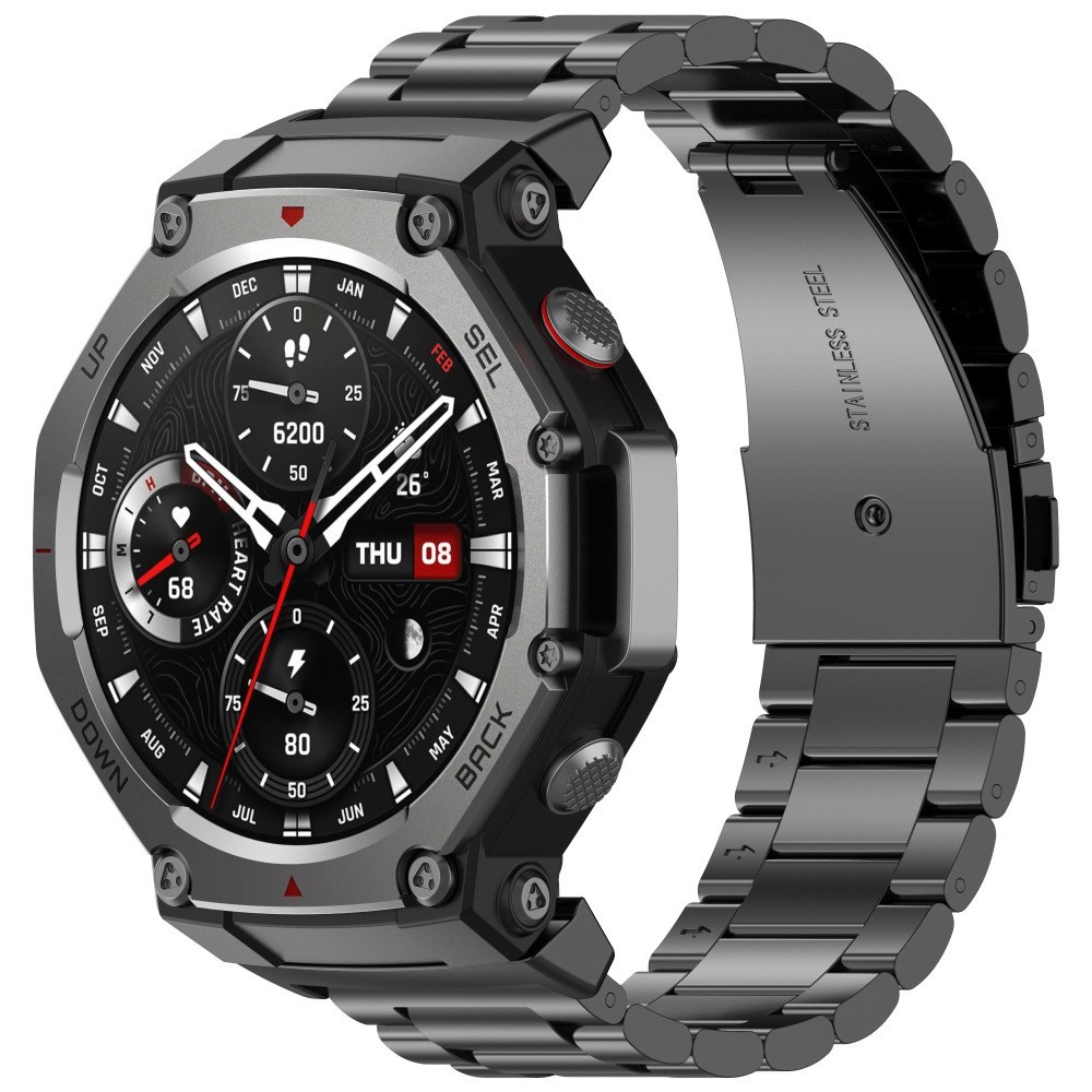 สายสแตนเลสสําหรับ Amazfit T-Rex3/T-Rex2 หรูหราสายโลหะสร้อยข้อมือนาฬิกาสําหรับ Huami Amazfit TRex 3 2 TRex 2 อุปกรณ์เสริม ราคา ถูกที่สุด ดีลบีเคเค แกลเลอรีภาพที่ 2