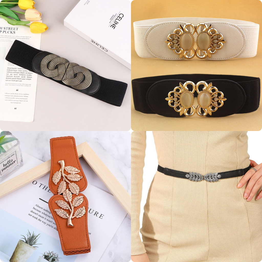 [FT] เข็มขัดยางยืด เอว N สไตล์เรโทร แฟชั่นสําหรับผู้หญิง [พร้อมส่ง]