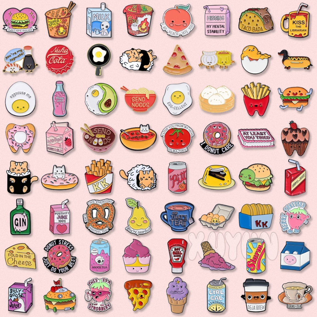 Creative อาหาร Lapel Pin ซูชิไอศกรีมนมกาแฟเคลือบเข ็ มกลัดการ ์ ตูน Gourmet ไข ่ Badge อาหารจัดแต ่ งทรงผมเครื ่ องประดับของขวัญ